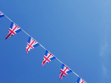 Union Jack British flag bunting for Queen Jubilee celebration clipart