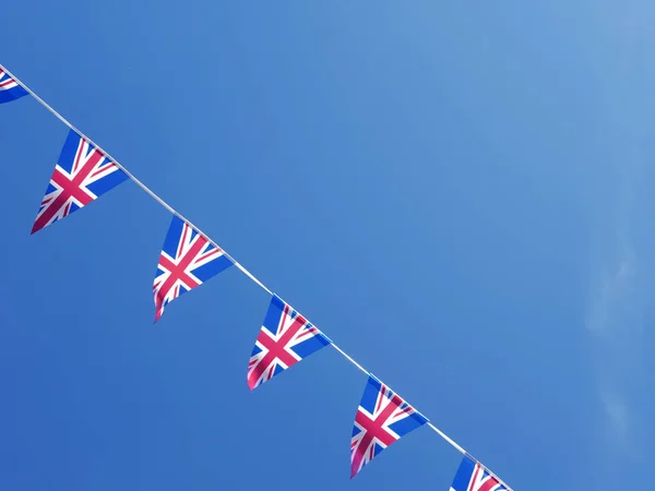 Union Jack Bendera Inggris bunting untuk perayaan Ratu Jubilee Stok Foto