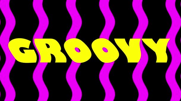 Groovy animazione psichedelica colorata gialla e rosa — Video Stock