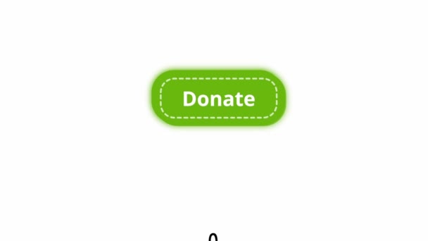 Donación de caridad en línea fondo verde y blanco — Vídeos de Stock