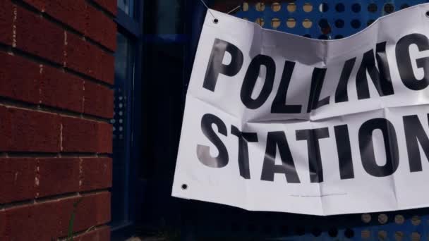 Polling Station British Political Election Medium Panning Shot Selective Focus — Stock Video