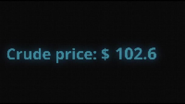 Цены Сырую Нефть Растут Голубом Фоне Цифровой Анимации Черном Фоне — стоковое видео