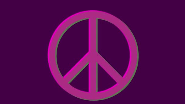 Ların Moda Hippi Tarzı Arka Planında Barış Sembolü Renkli Arkaplan — Stok video