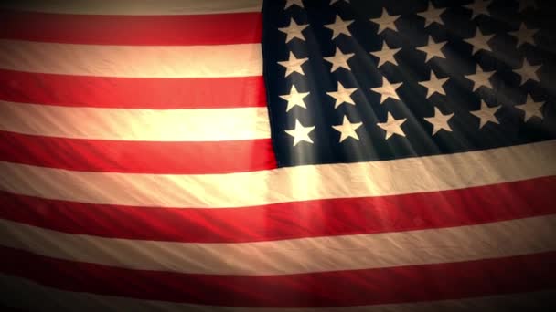 Σημαία Ηνωμένων Πολιτειών Της Αμερικής Vintage Στυλ Αποτέλεσμα Φόντο Αργή — Αρχείο Βίντεο