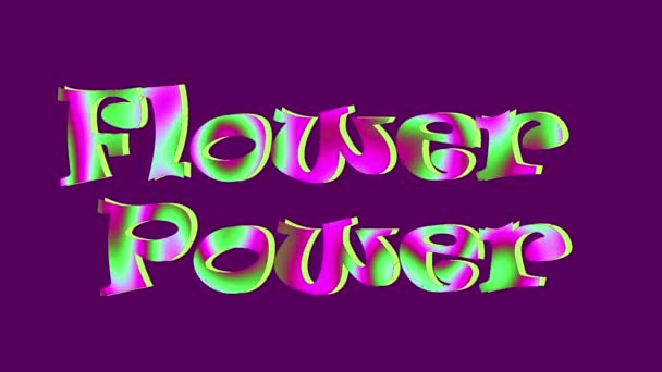 Çiçek Gücü Ların Hippi Tarzı Psychedelic Arkaplan Animasyonu — Stok video