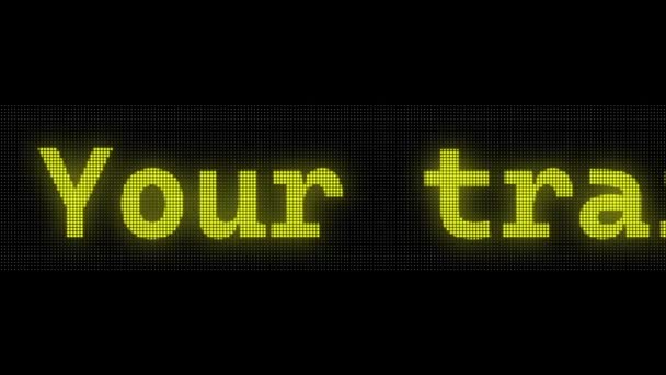 Retard Train Retarde Message Sur Fond Noir Animation Panneau Défilement — Video