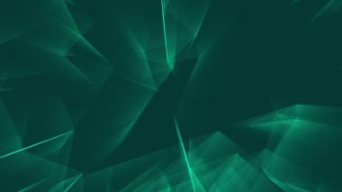 Soyut animasyon arka planında hızla hareket eden gelecekteki yeşil ışık ışınları
