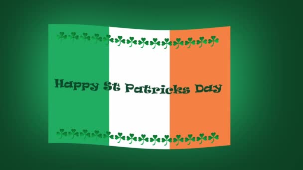Joyeuse Saint Patrick Salutation Avec Des Trèfles Flottant Sur Fond — Video