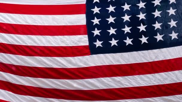 United States America Flag Background Medium Slow Motion Shot Selective — Stock Video