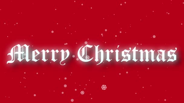 Christmas Greeting Winter Snowflakes Red Background Animation — Stock videók