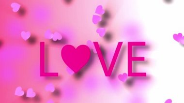 Love heart greeting on pink wallpaper background animation 4k