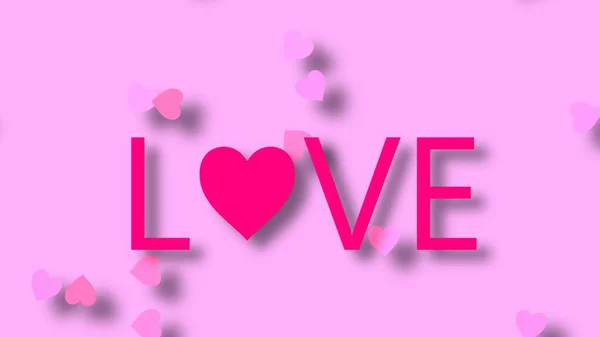 Love Heart Greeting Pink Wallpaper Background Illustration — стоковое фото