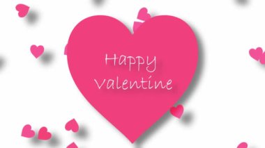 Happy Valentine Day greeting on pink wallpaper background animation 4k