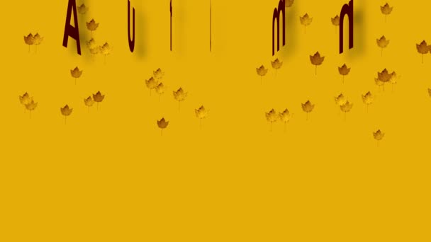Autumn Leaves Fallen Ground Bokeh Yellow Background Animation — Vídeos de Stock