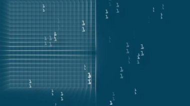 Network data binary on blue grid background animation abstract concept background 