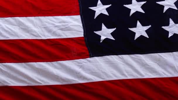 United States America Flag Background Close Zoom Slow Motion Shot — Video