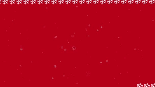 Christmas Greeting Winter Snowflakes Red Background Animation — 비디오