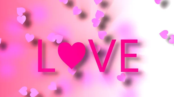 Love Heart Greeting Pink Wallpaper Background Illustration — ストック写真