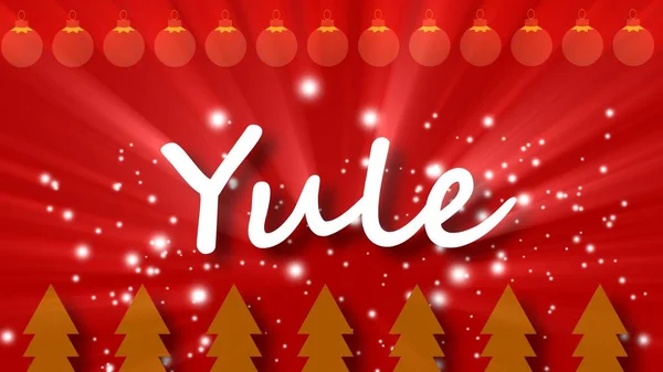 Yule Christmas Greeting Red Snowfall Background Illustration — ストック写真
