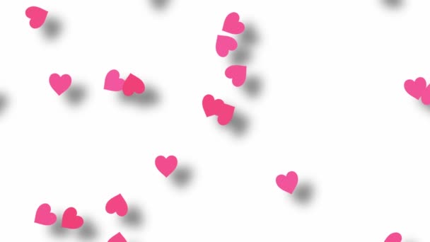 Pink Love Heart Greeting White Wallpaper Background Animation — 비디오