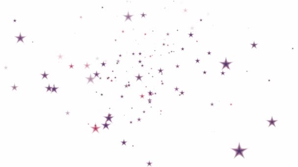 Red Blue Stars Float White Background Animation Abstract — Stock Video