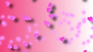 Pink love heart greeting on pink wallpaper background animation 4k