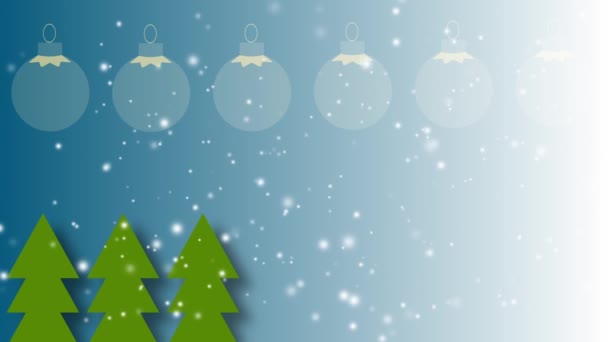 Christmas Decoration Blue Snowfall Background Animation — Video