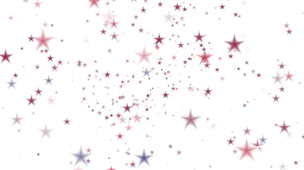 Red Blue Stars Float White Background Illustration Abstract — 图库照片