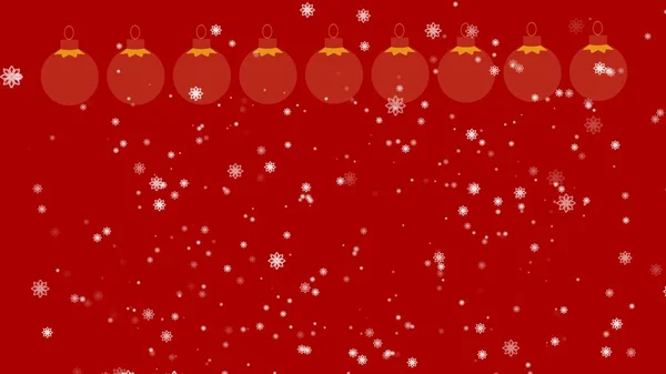 Christmas Winter Snowflakes Falling Red Background Illustration — Photo