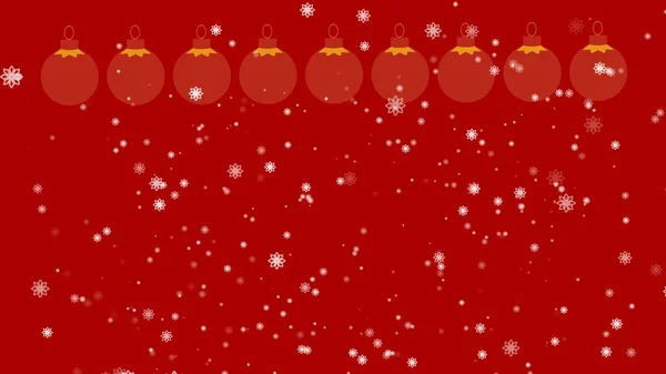 Christmas Winter Snowflakes Falling Red Background Illustration — Foto Stock