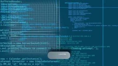 Data download with security software screen on a network firewall animation 