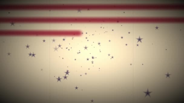 American Flag Animation Vintage Style Indpendence Day Greeting Concept Animation — 비디오