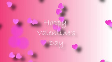 Happy Valentine Day greeting on pink wallpaper background illustration