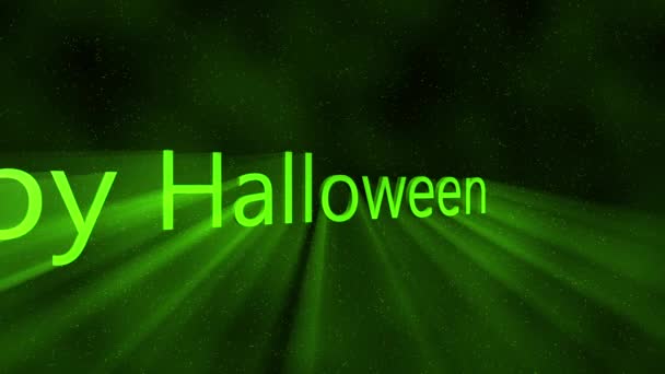 Happy Halloween Neon Greeting Green Smoke Background Animation — Vídeo de Stock