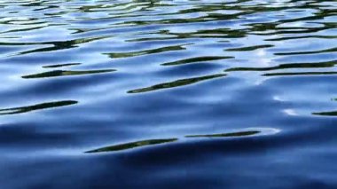 Cool blue water ripples in lake zoom shot slow motion selective focus