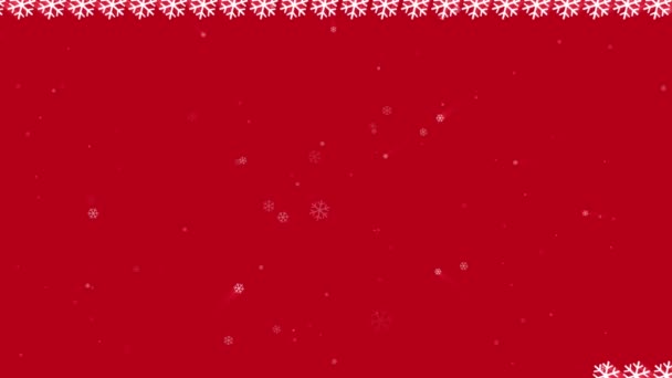 Christmas Gifts Snowflakes Falling Red Background Animation — Stockvideo