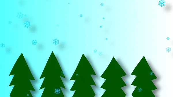 Christmas Trees Blue Snowfall Decoration Background Illustration — Photo