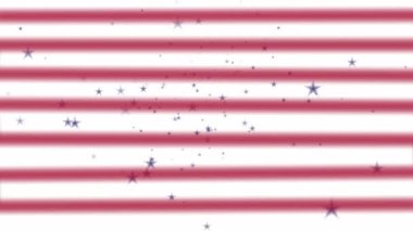 American flag animation with flying stars concept animation