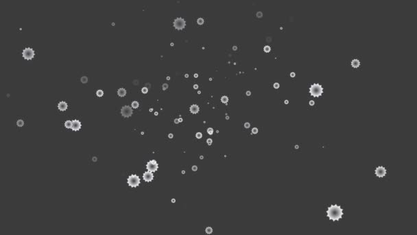 Cog Shapes Gray Background Animation — Stockvideo