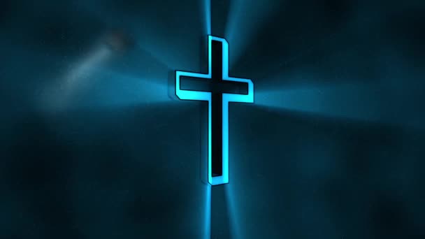 Christian Cross Ουράνιο Φως Ακτίνες Animation — Αρχείο Βίντεο