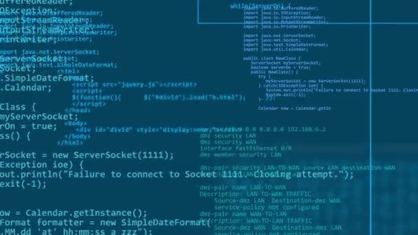 Security Software Screen Network Firewall Animation Blue Background — Stok video