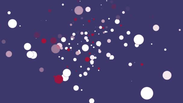 Red Blue White Circles Floating Blue Background Animation Abstract — Vídeos de Stock