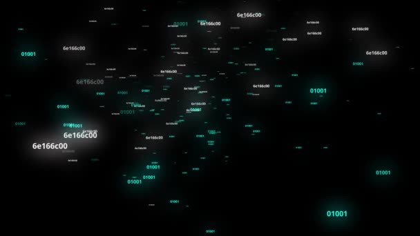 Данные Сети Плавают Трехмерной Фоновой Анимации Киберпространства — стоковое видео
