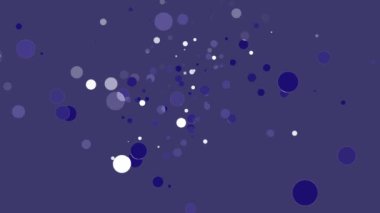 Blue and white circles floating on blue background animation abstract