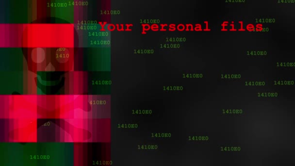 Ransomware Hacker Cyber Attack Computer Animation Concept — Stockvideo
