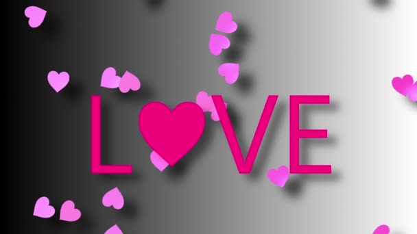 Love Heart Greeting Pastel Pink Background Animation — Vídeos de Stock