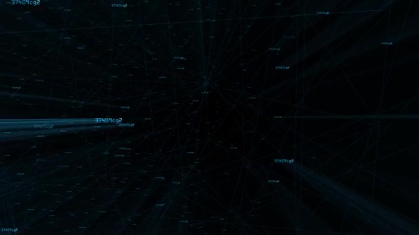 Data Flowing Speed Cyberspace Animation Abstract Concept Black Background — Vídeo de Stock