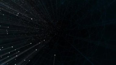 Derin uzayda seyahat eden güzel parlak ışık akıntısı soyut animasyonlar