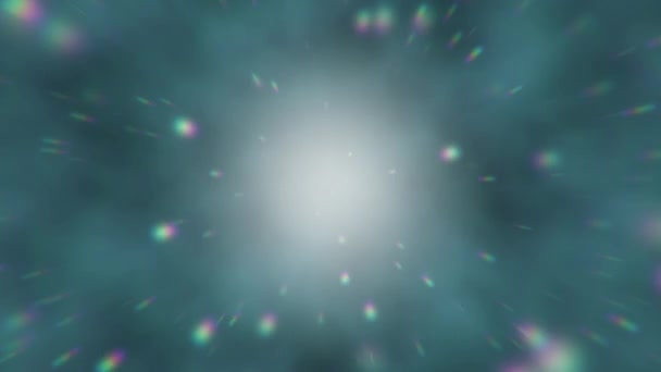 Prisma Licht Stralen Bokeh Zweven Ruimte Concept Abstracte Animatie — Stockvideo