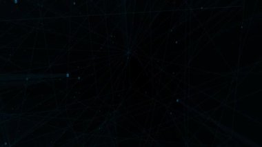 Bitcoin dijital para birimi siber uzay siyah arkaplan animasyonunda yüzüyor